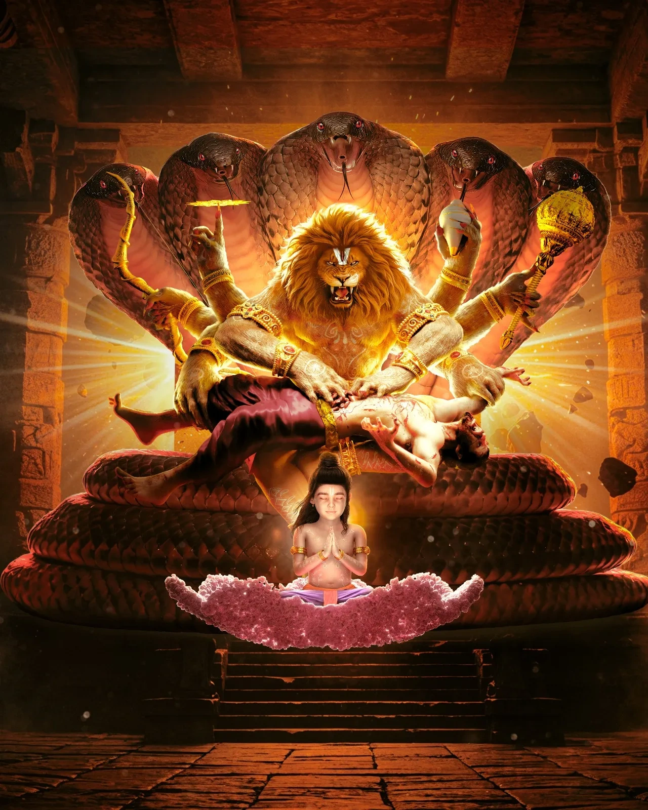 Mahavatar Narasimha 3D animation